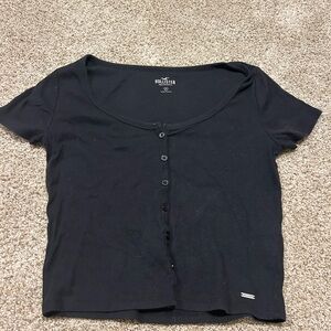 Hollister Women's Black button top
